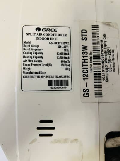 Gree Ac 1 ton Working condition heat and cool