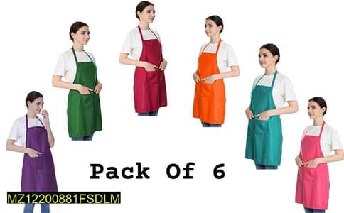 Multicolour aprons pack of six