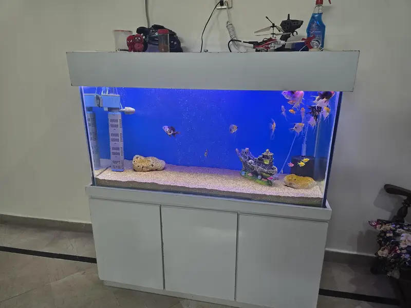 Premium 4ft Fish Aquarium with Modern white cabinet and complete acce — photo 2