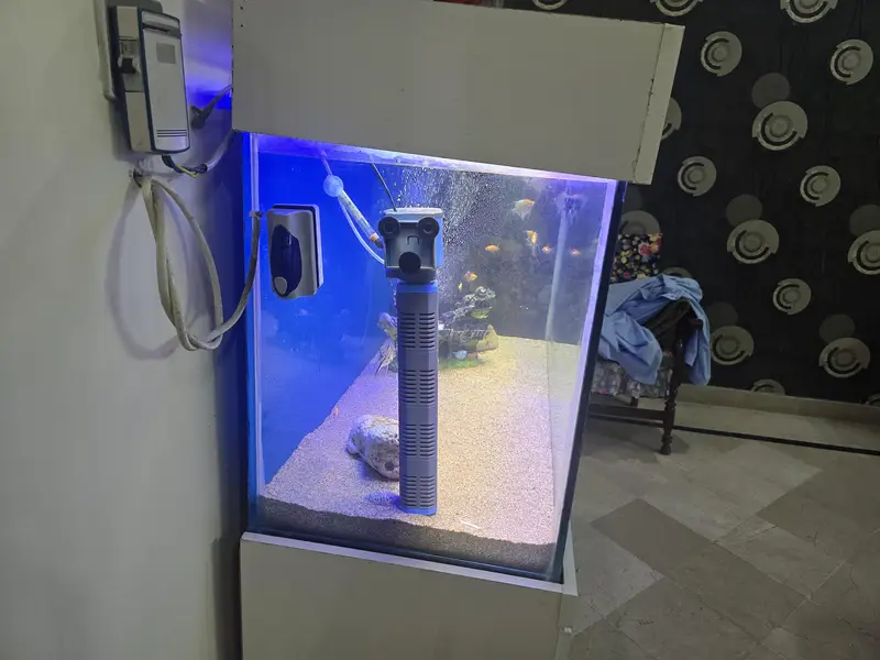 Premium 4ft Fish Aquarium with Modern white cabinet and complete acce — photo 4