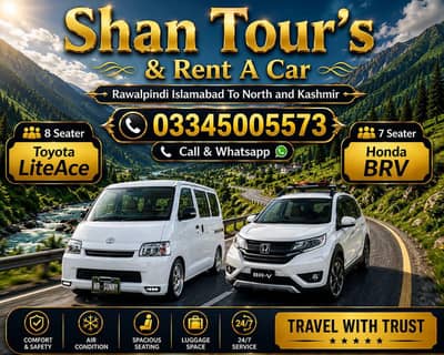 8 Seater LiteAce + 7 Honda BRV For Tour & Airport Pick & Drop