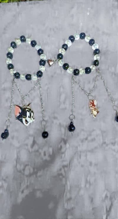 Tom & Jerry Magnetic Couple Bracelet Set - Handmade DIY