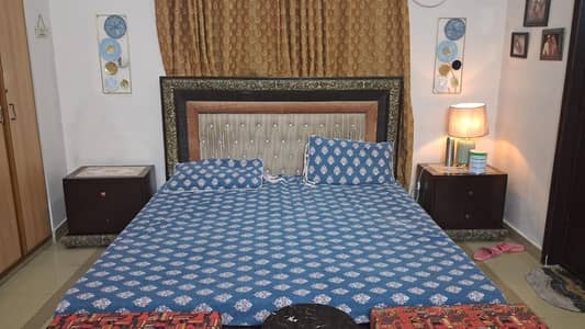 Wooden Double Bed with Side Tables – Excellent Condition