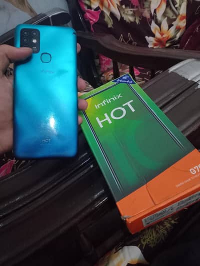 Infinix Hot 10 4/64 box bath no repair condition 10/8