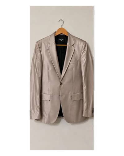 Men's Champagne Shiny Blazer Size 36 - Wedding Party Wear - 10/10