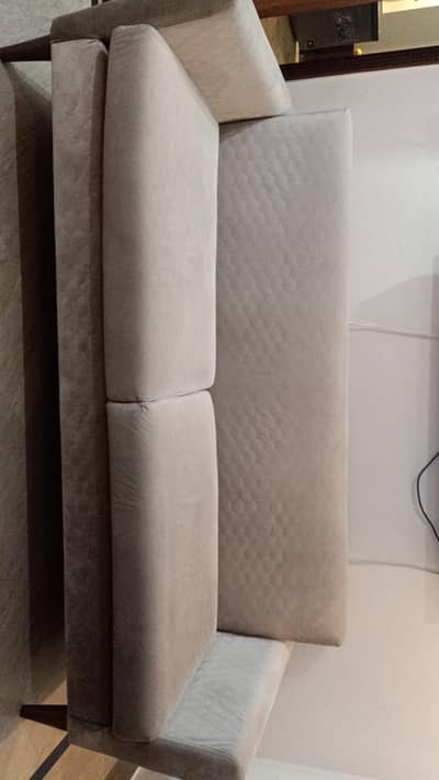 3 seater velvet sofa with table