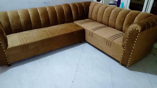 corner wood sofa