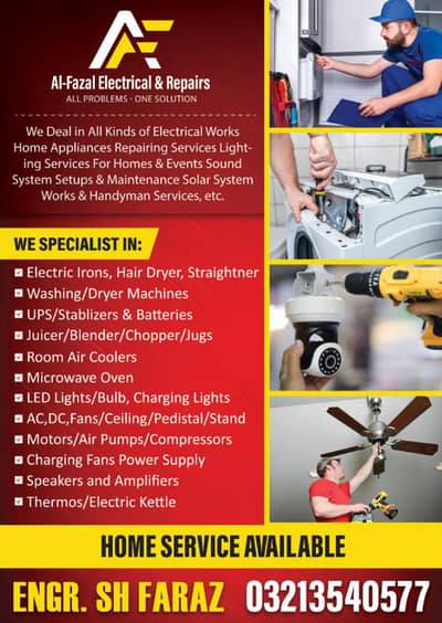 Home Appliances Repairing Electricians, Electric Shop,Ac Fridge Person