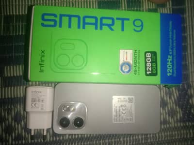 Infinix smart 9 4gb 128gb box mobile cahgr pta approved