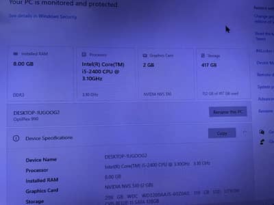 Dell pc whit 2 gb graphics card