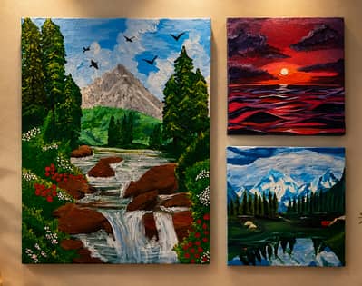 Set of 3 landscape paintings