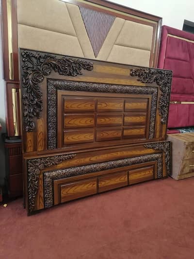 wooden king size bed