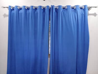 blue curtains