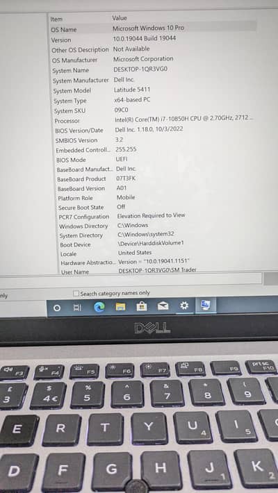 Dell 5411 core i7 10th 2 gb nividia gpu