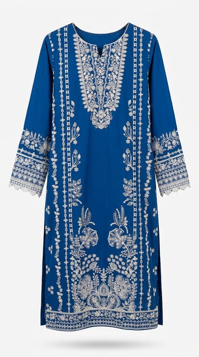 Blue Embroidered 2 Piece Lawn Suit. Only Worn Once . Excellent Condi