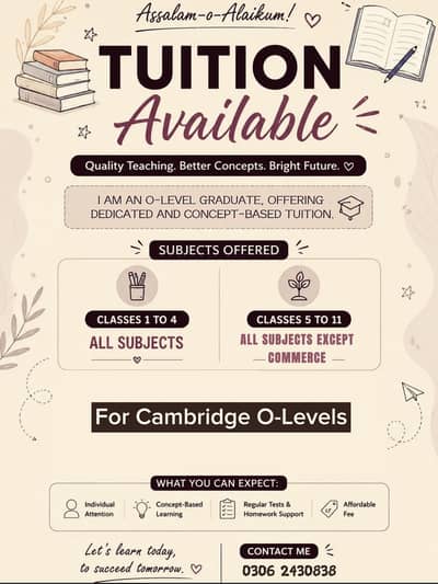 Tuitions Available