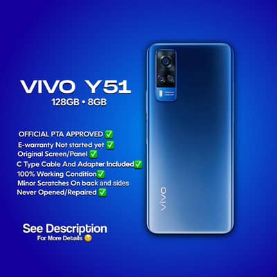 Vivo Y51 / 128Gb storage 8Gb ram / Official PTA-Approved /Urgent Sale
