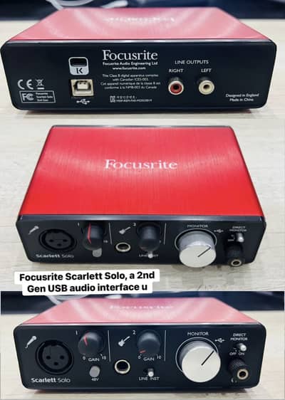 Focusrite scarlett solo 2nd Gen USB audio Interface Sound Card /Guitar