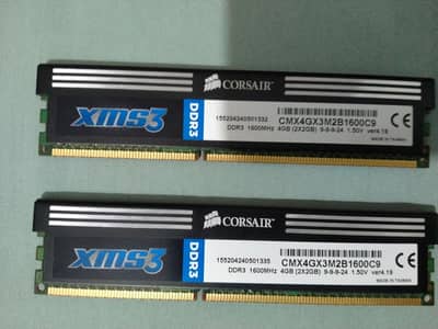 New Corsair XMS3 8GB Kit (2×4GB) DDR3 1600MHz RAM