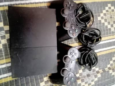 PS2 Slim Console (Working) + 2 Controllers (UNTESTED) & Power Cable
