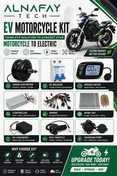 EV Motorcycle Conversion Kit – 1000W Complete Kit