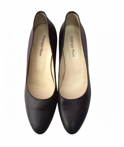 Authentic Georgia Rose Black Leather Pumps - Size 40