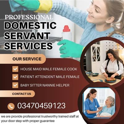 PROFESSIONAL MAID BABY SITTER PATIENT ATTENDENT COOK HELPER CHEF NURSE
