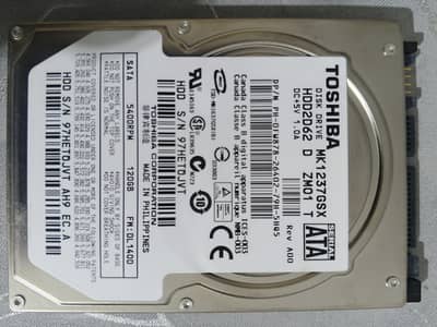 Toshiba 120GB SATA 2.5" Laptop Internal Hard Drive (HDD)