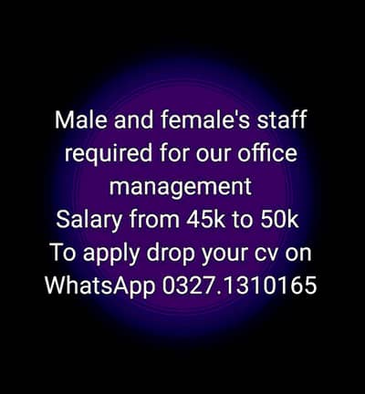 urgently hiring [Fresh&experience]male and female staff.
