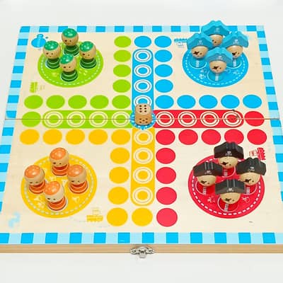 Elegant ItsImagical Wooden Figural "Pirate Island" Themed Ludo Set