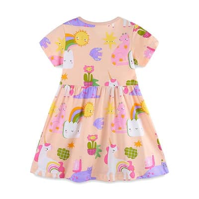 Princess dress for kids with Unicorns and Rainbows.