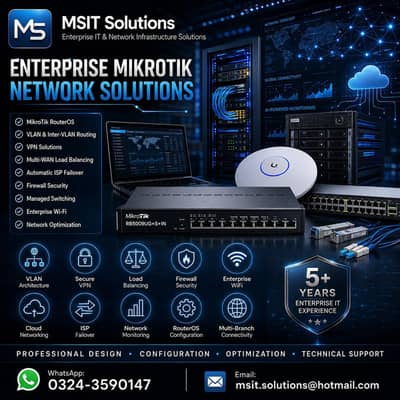 MikroTik Network Solutions. VLAN • VPN • Load Balancing • ISP Failover