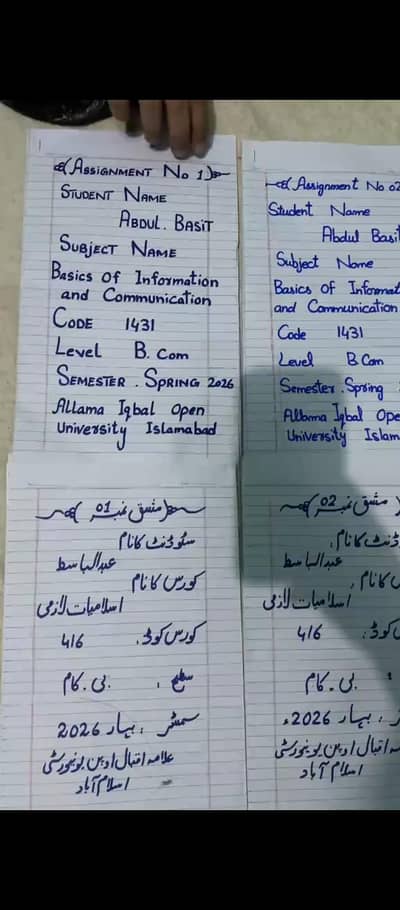 Handwriting Assignment, Typing And Data Entry job Available