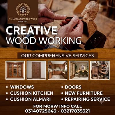 Carpenter Available- Wood Work- Wood Almari- Wood Cabinets- Wood Doors