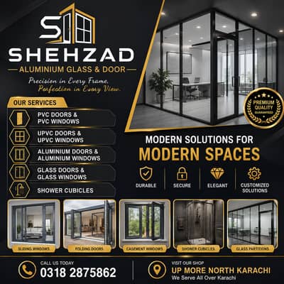 Aluminium Window - Glass Door - Glass Window - PVC Door - Aluminium