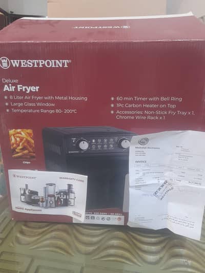 Westpoint 8L Air Fryer | Metal Housing | Glass Window |warranty+ rasid