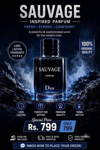 Sauvage Inspired Perfume for Men – 100ml | Premium Eau De Parfum