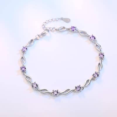 Stylish Twisted Crystal love bracelet for Women.