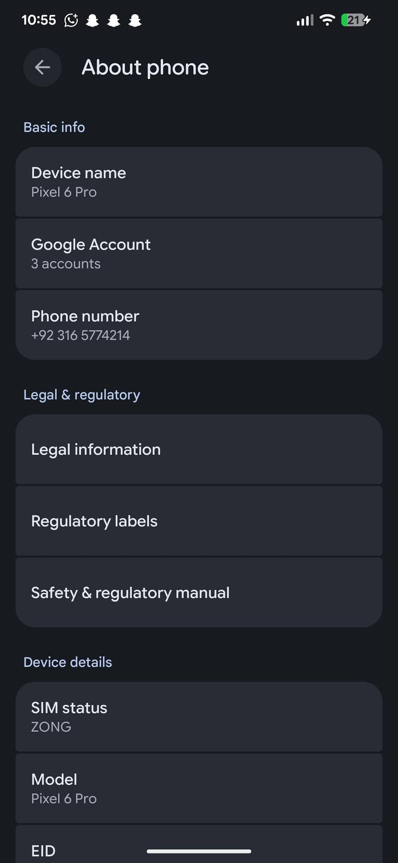 Google Pixel 6 Pro 6