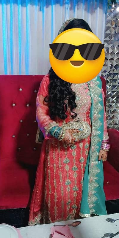 barat waleema dress only one time use