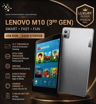 Lenovo Tab M10 (3rd Gen) 4GB RAM / 64GB Storage - Complete Box