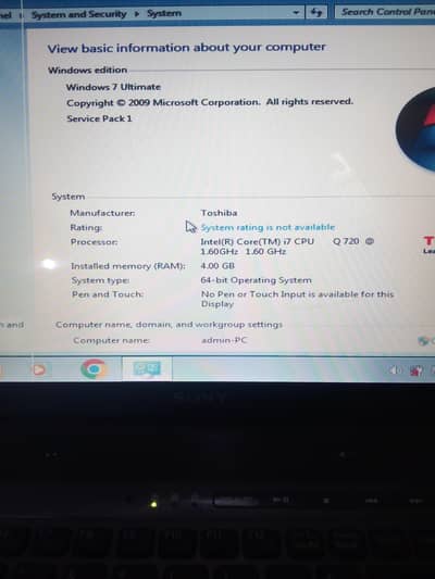 Sony vaio laptop core i7, 4gb ram, ,100gb storage graphics card