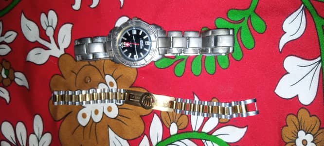 old watch with rolax bracelet with ring