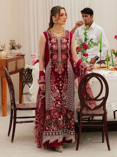 Luxury Embroidered 3-Piece. Best Export Quality Airjet Lawn (90/70)