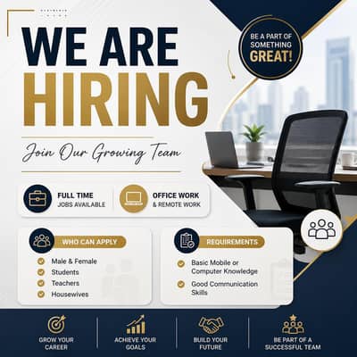 we are hiring male and female for office and online work