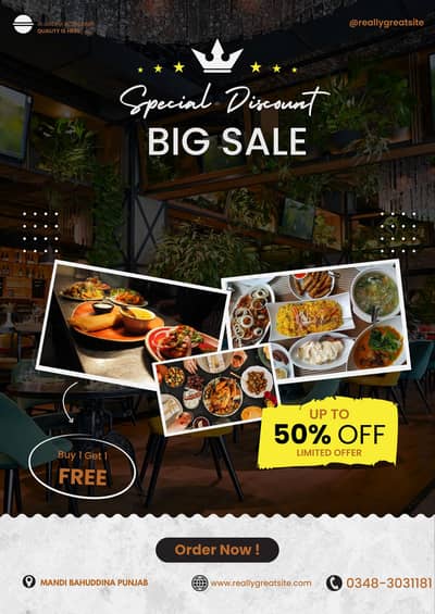 Professional Restaurant Poster Design-50% OFF Sale