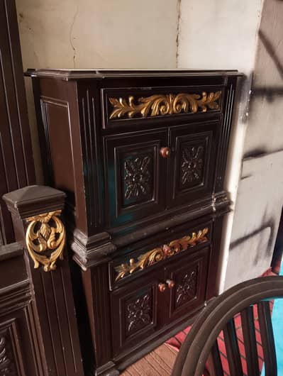 bed with two side tables for sale.