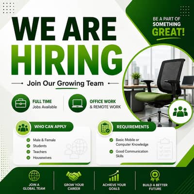 we are hiring male and female for office and online work