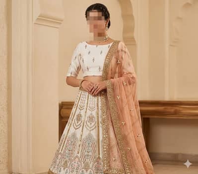 Elegant party/wedding wear lahnga beautiful sarosari work