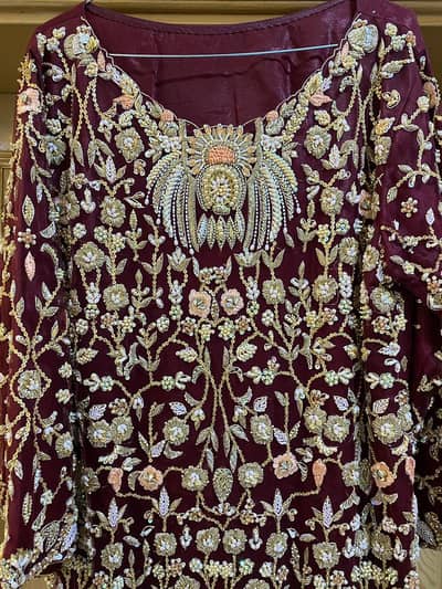 Red color barat maxi dress